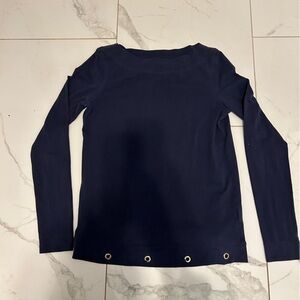 Lily Pulitzer Navy 3/4 Sleeve Shirt Sz XS